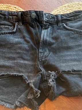 Zara Distressed Black Denim Shorts - Casual Cutoff Style
